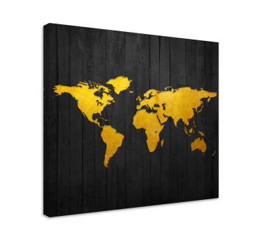 Tableau mappemonde Doré foncé - TenStickers