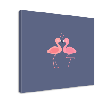 Tableau pour entrée Flamants roses formant un coeur - TenStickers
