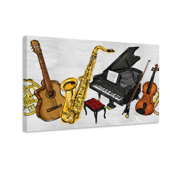 Tableau thème musique Peindre des instruments de musique - TenStickers