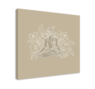 Tableau style yoga d'une femme méditant - TenStickers