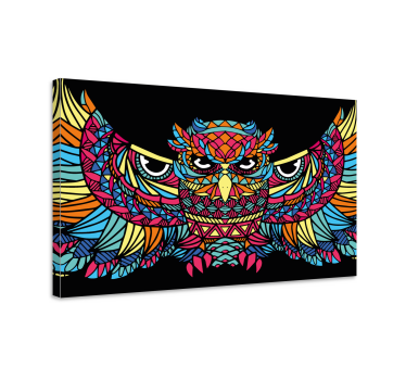 Tableau avec oiseaux Géométrique-animaux brave hibou - TenStickers