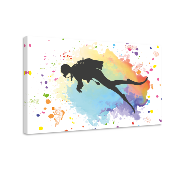 Tableau sports motif plongeur aquarelle - TenStickers
