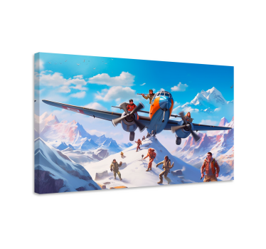 Tableau personnages jeux vidéo dans un avion - TenStickers