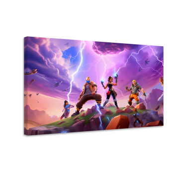 Tableau jeux vidéo personnages dans un orage - TenStickers