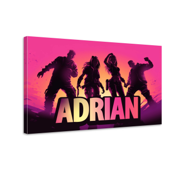 Tableau jeux vidéo personnages dansants avec prénom - TenStickers
