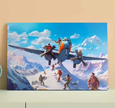 Tableau personnages jeux vidéo dans un avion - TenStickers
