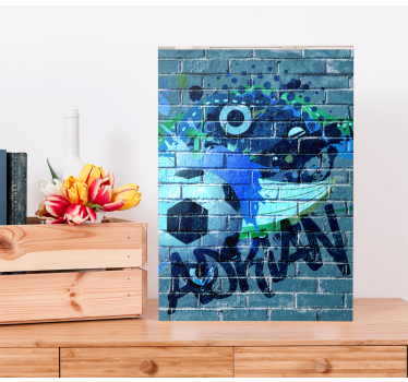 Tableau graffiti football avec nom personnalisé - TenStickers