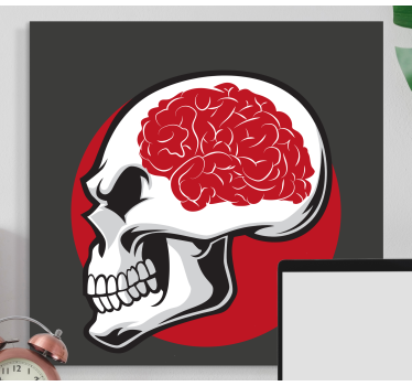 Tableau moderne Crâne rouge avec cerveau - TenStickers