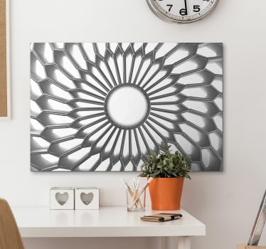 Tableau 3D mandala diamant blanc - TenStickers
