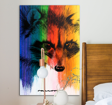 Tableau moderne raton laveur arc-en-ciel - TenStickers