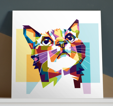 Tableau de chat Chat géométrique - TenStickers