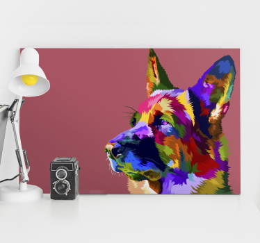 Tableau d'un berger allemand multicolore - TenStickers