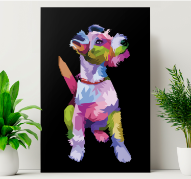 Tableau fox terrier avec un style géométrique - TenStickers