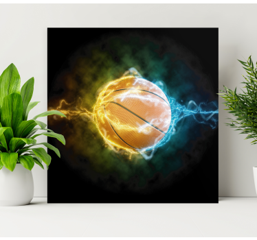 Tableau Ballon de basketball électrique - TenStickers