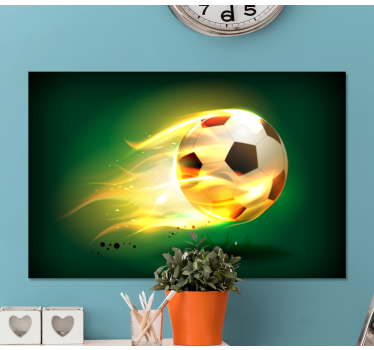Tableau décoratif Football cool en feu - TenStickers
