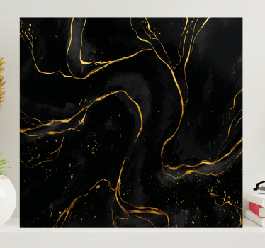 Tableau décoratif Marbre noir et doré - TenStickers