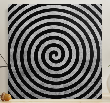 Tableau 3D spirale noire et grise - TenStickers