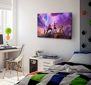 Tableau jeux vidéo personnages dans un orage - TenStickers
