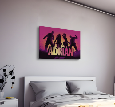Tableau jeux vidéo personnages dansants avec prénom - TenStickers