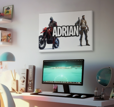 Tableau jeux vidéo personnages et prénom - TenStickers