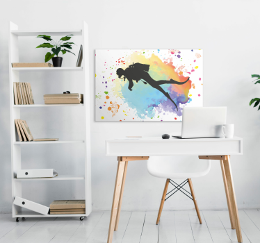 Tableau sports motif plongeur aquarelle - TenStickers