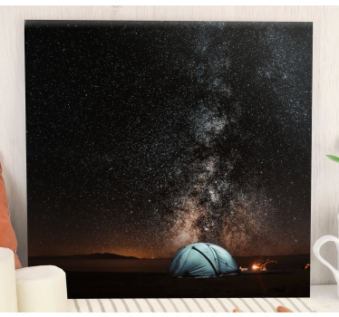 Tableau camping à la belle étoile en montagne - TenStickers