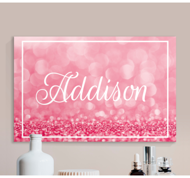Tableau personnalisé texte Fluide dégradé rose brillant - TenStickers