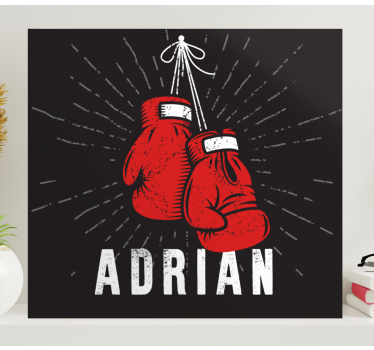 Tableau gants de boxe avec prénom personnalisé - TenStickers