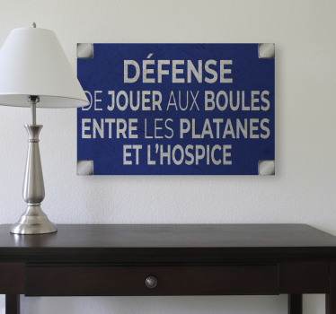 Tableau vintage panneau de rue Petanque - TenStickers
