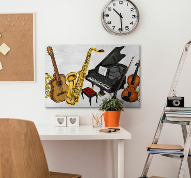 Tableau thème musique Peindre des instruments de musique - TenStickers