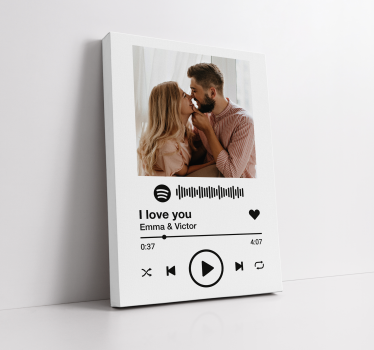 Tableau thème musique Spotify musique fond blanc - TenStickers