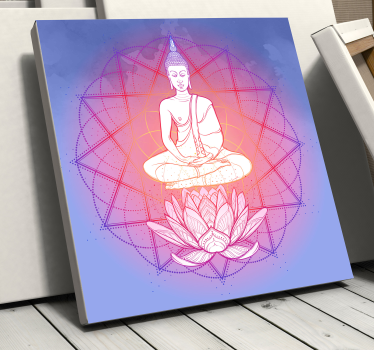 Tableau mandala Mandala bouddha méditant - TenStickers