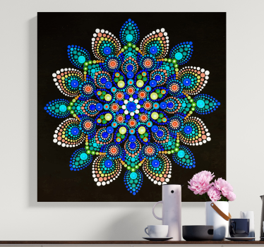 Tableau mandala style points colorés - TenStickers