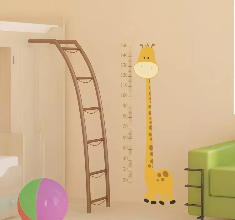 Autocollant enfant mesureur girafe - TenStickers