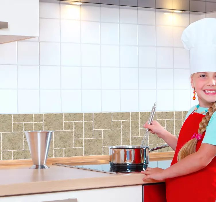 Sticker Salle de Bain Frise Carreaux Marbre - TenStickers