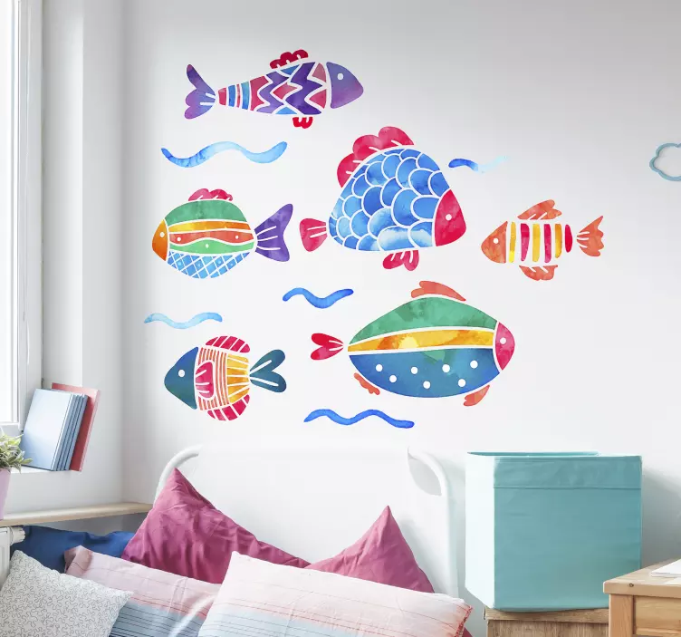Stickers poissons bain enfants - TenStickers