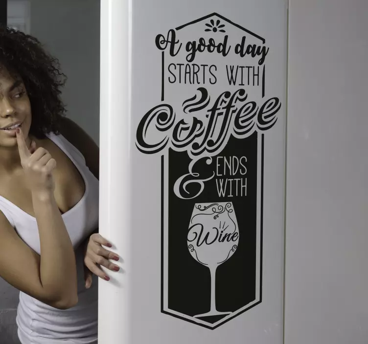 Sticker salle à manger cuisine "A good day starts with coffee" - TenStickers