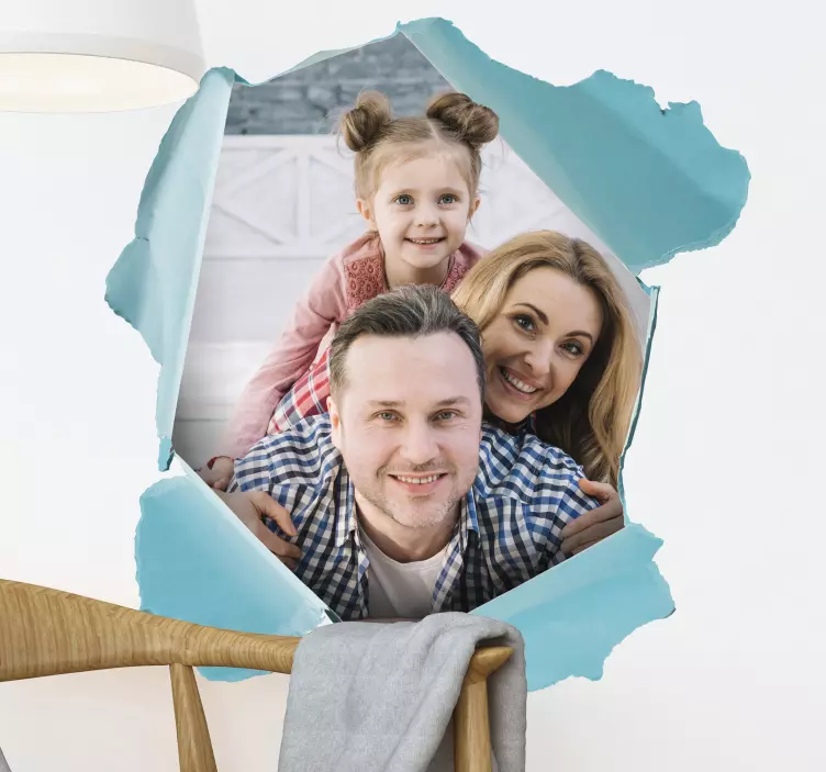 Sticker trompe l'œil fleurs personnalisable - TenStickers