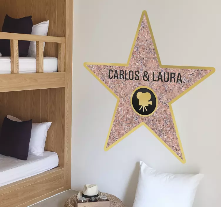 Sticker mural chambre personnalisable Hollywood - TenStickers