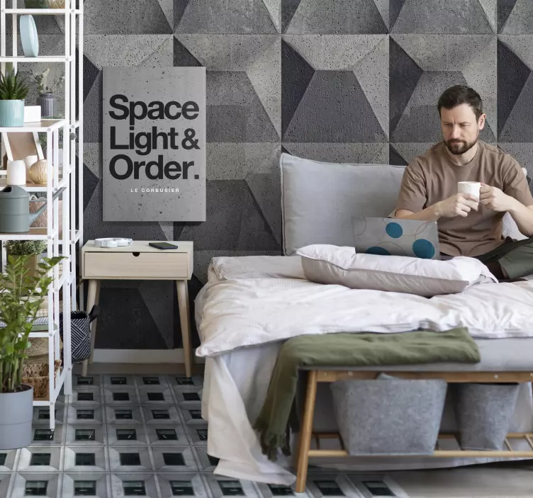 Sticker PC design art style brutalisme béton - TenStickers