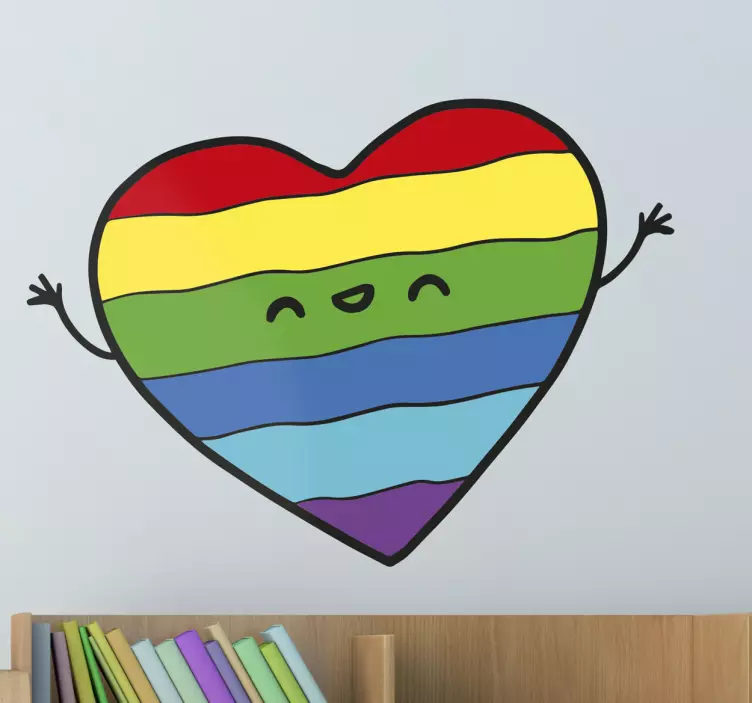 Sticker coeur drapeau gay - TenStickers