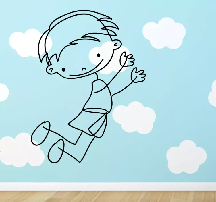 Sticker chambre enfant contour enfantin amusant - TenStickers