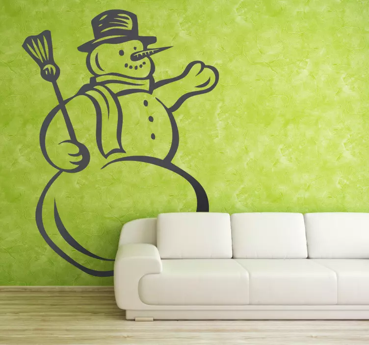 Sticker illustration bonhomme de neige - TenStickers