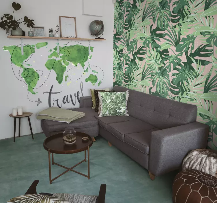 Sticker carte du monde travel - TenStickers