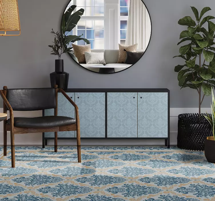 Adhésif meuble style baroque couleur bleue - TenStickers