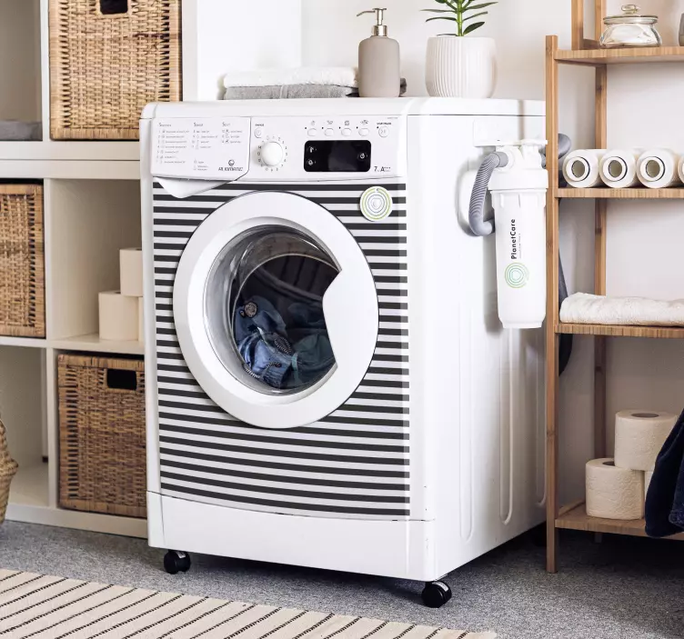 Sticker électroménager machine à laver motif noir et blanc - TenStickers