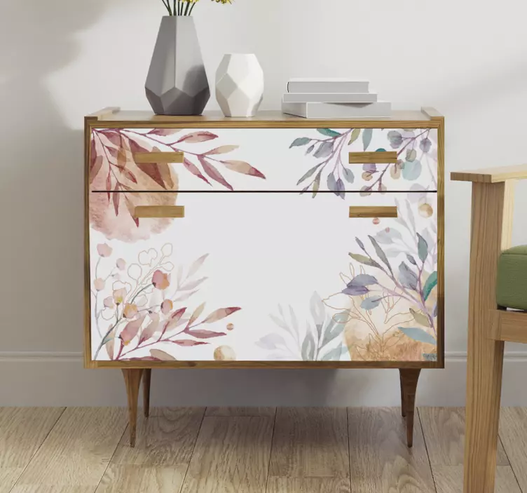 Autocollant de meubles vintage floral - TenStickers