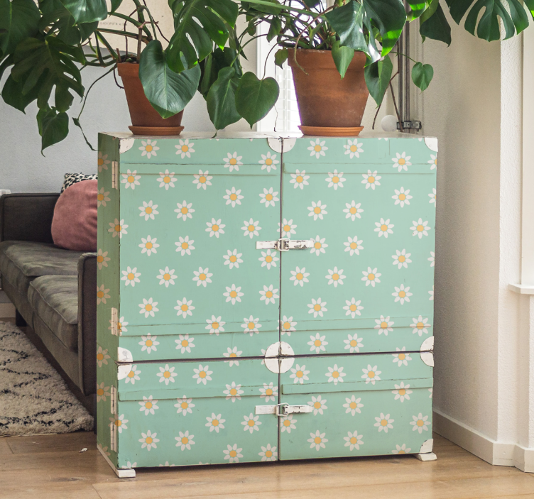 Papier adhésif meuble motif marguerites - TenStickers