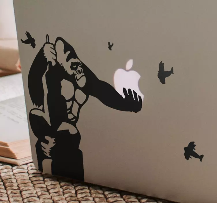 Sticker ordinateur King Kong Apple - TenStickers