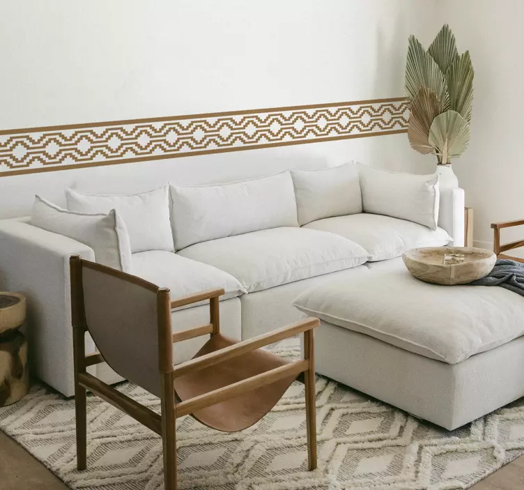 Sticker mural salon forme géométrique verte - TenStickers